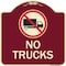 Signmission Designer Series-No Trucks With Graphic Burgungy Heavy-Gauge Aluminum, 18" x 18", BU-1818-9809 A-DES-BU-1818-9809 - alternate 1